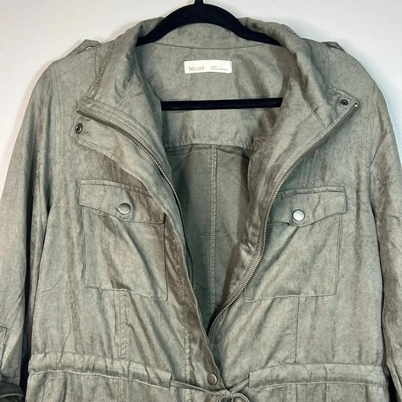 Becool Lightweight Utility Jacket with Drawstring Waist - Olive Green - Medium - Picture 2 of 10
